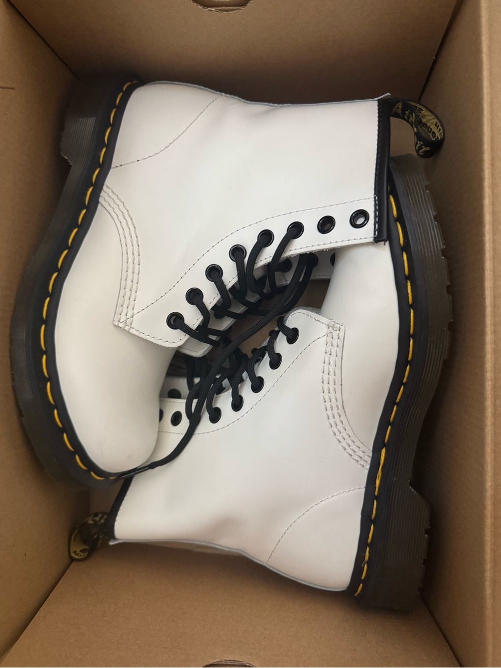 Dr. Martens White 1460 Smooth Leather Boots